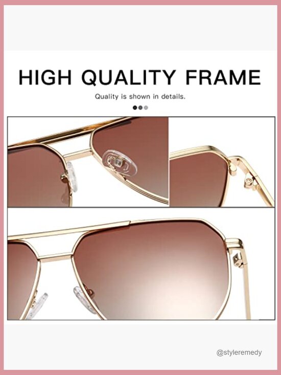 Metal Retro Oversized Square Polarized Sunglasses UV400 Protection main image 7